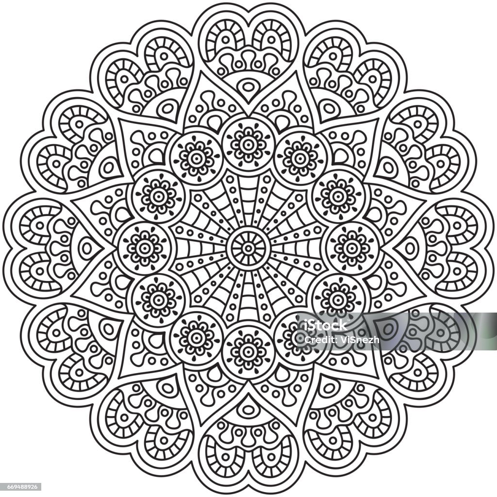 Mandala Ornament beautiful  card with mandala. Geometric circle element made in vector Abstract stock vector