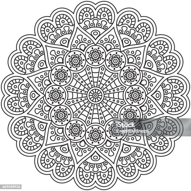 Mandala Stock Illustration - Download Image Now - Abstract, Art, Border - Frame
