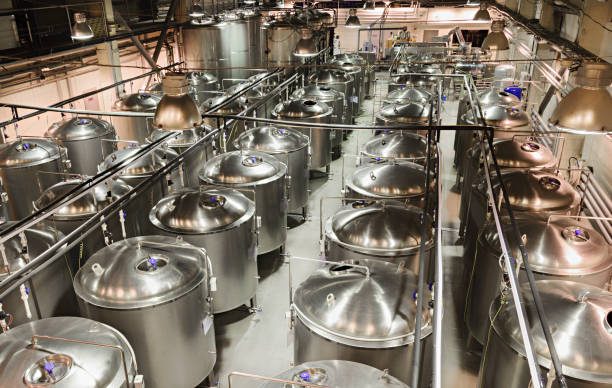 istock Straight and long rows of metal tanks 669491812