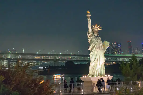 Photo of Statue of Liberty with Rainbow Bridge