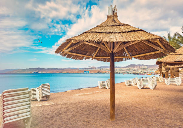 istock Morning at sandy beach of Eilat 669499130