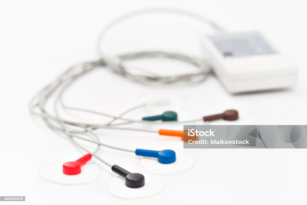 mobile portable apparatus or device the unit of measurement of the electrocardiogram in a doctor's office mobile portable apparatus or device the unit of measurement of the electrocardiogram in a doctor's office. Electrode Stock Photo