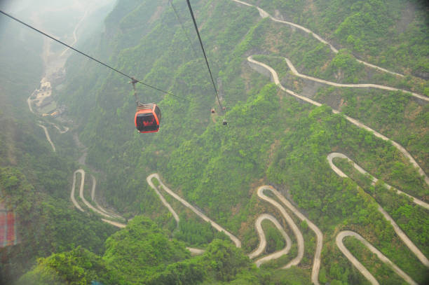 istock Mountains in Zhangjiajie, China. Cable Car View. 669513578