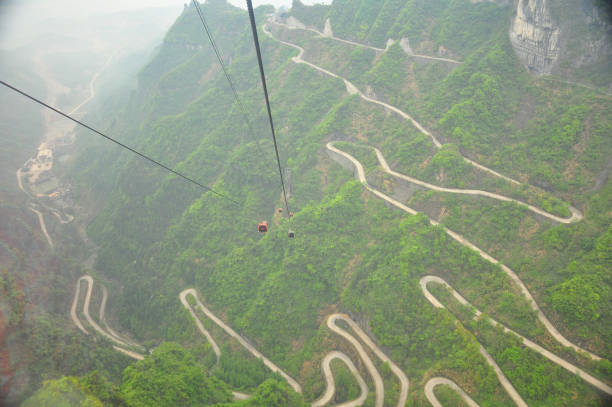 istock Mountains in Zhangjiajie, China. Cable Car View. 669513610