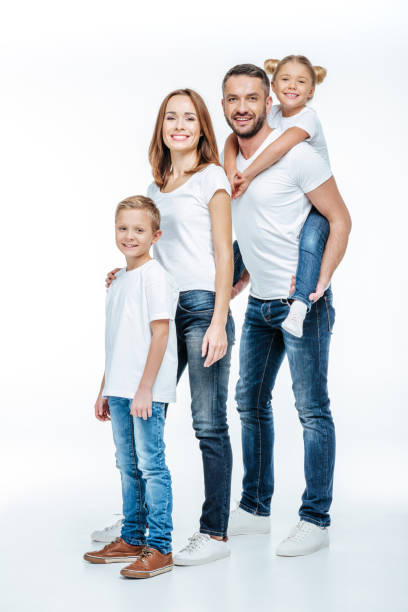 istock Happy family standing together 669532712