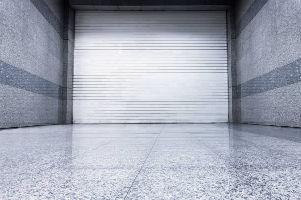 istock Roller shutter door, Indoor car type, Steel shutter through. 669534364