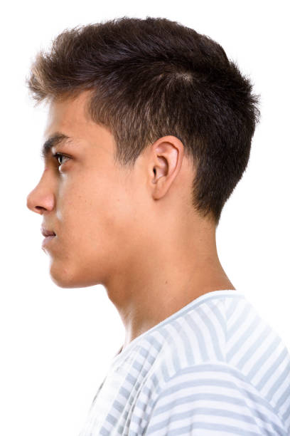 istock Close up profile view of young handsome man 669543850