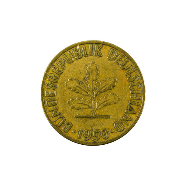 istock 5 german pfennig coin (1950) reverse isolated on white background 669545154