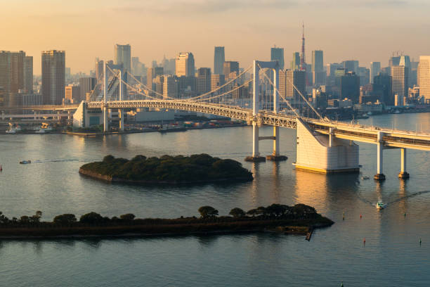 istock Tokyo Tower and Rainbow Bridge in Japan 669545768