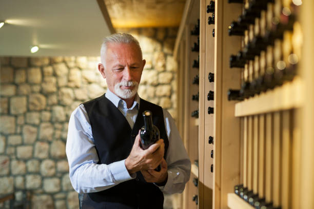Senior winemaker stock photo