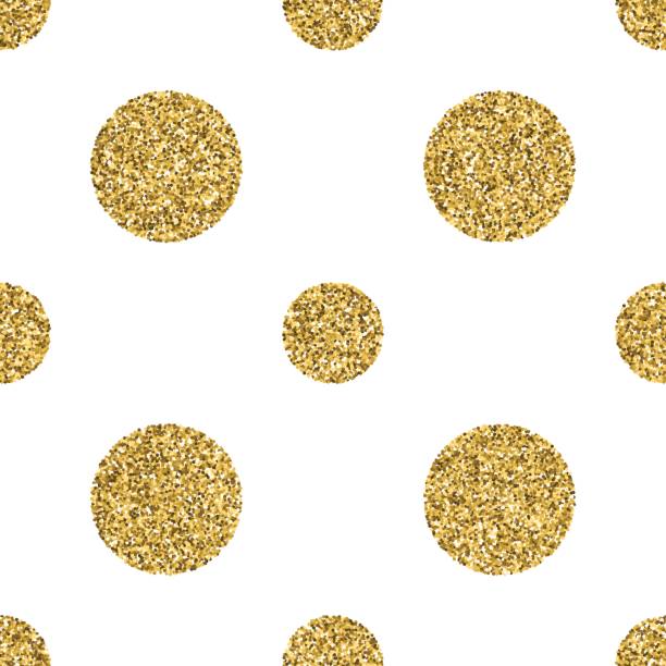 ilustrações de stock, clip art, desenhos animados e ícones de seamless pattern with gold glitter textured circle on the white background - club suit