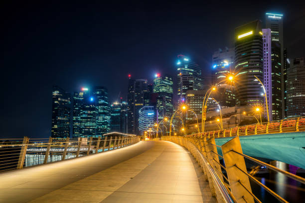 istock Singapore Skyline at Night from Marina Bay 669555110