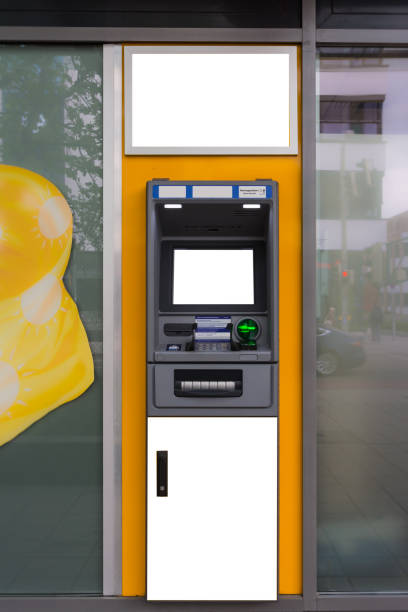 istock Blank White ATM Isolated City Urban Template Clipping Path 669555288
