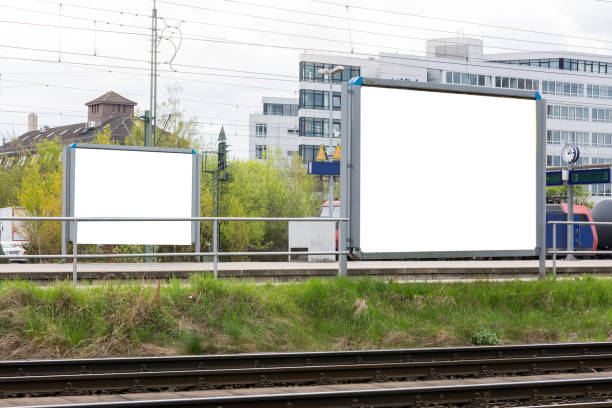 istock Blank Advertisement Sign City Urban Public White Isolated Clipping Path 669558424