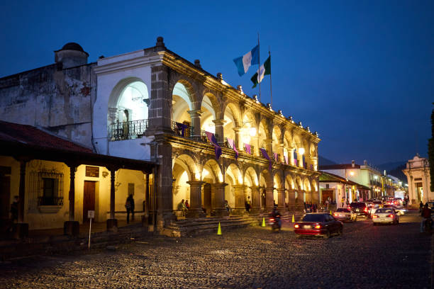istock Illuminated colonial building in Antigua Guatemala 669560230