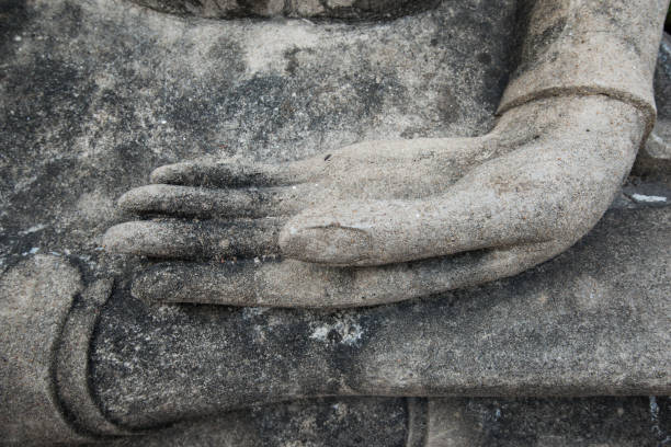 istock Buddha statue in Wat Yai Chaimngkol Temple , Ayutthaya , Thailand 669560244