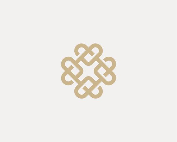 uniwersalny logotyp ozdoby serca. abstrakcyjna linia kreatywnego projektu ikony logo. - solid backgrounds abstract simplicity stock illustrations
