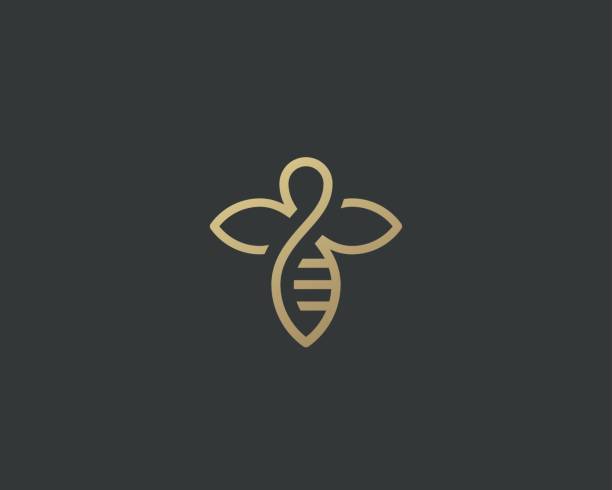 Bee honey creative vector icon symbol . Hard work linear type. Bee honey creative vector icon symbol icon. Hard work linear icontype abstract beehive stock illustrations