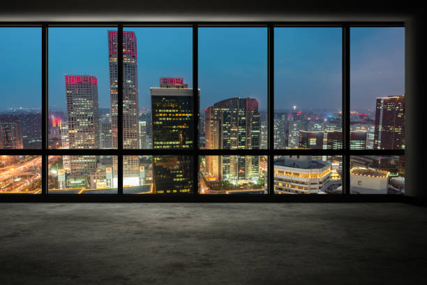 istock Cityscape Outside the Windows at Night, Beijing, China 669580534