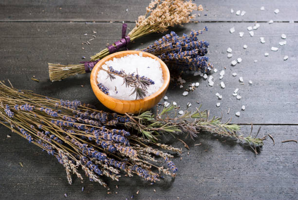 istock Bath salt and lavenders 669581492