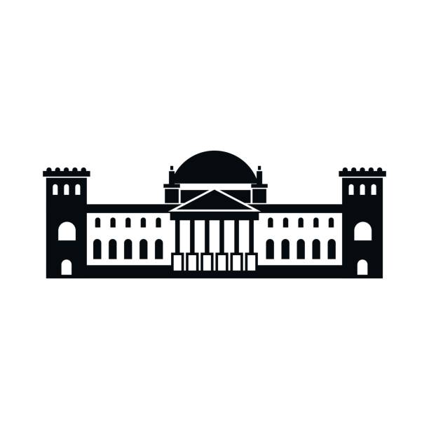 German Reichstag building icon in simple style German Reichstag building icon in simple style isolated on white bundestag stock illustrations
