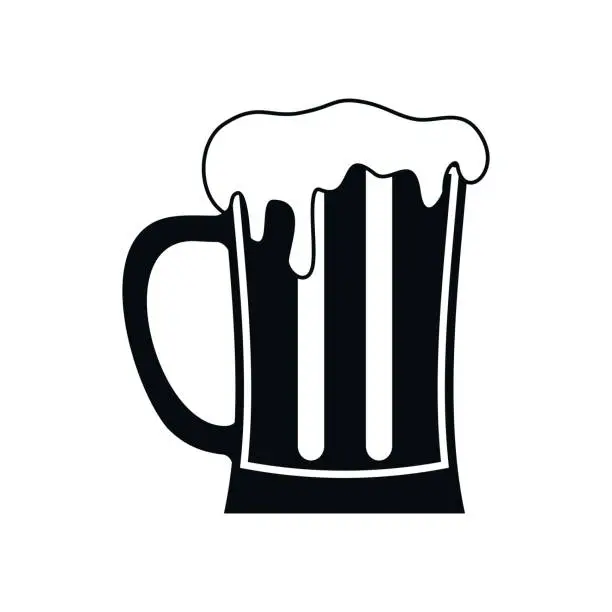 Vector illustration of Mug of beer icon, simple style