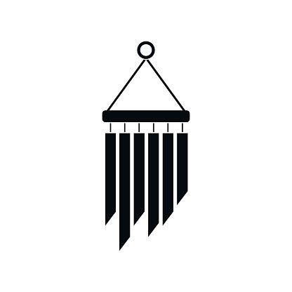 Wind chimes icon in simple style isolated on white