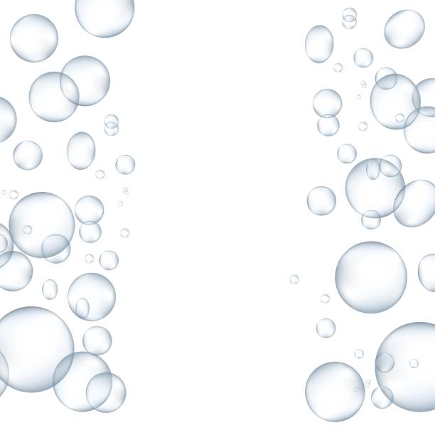 ilustrações, clipart, desenhos animados e ícones de bolhas de água branca com reflexo conjunto ilustração vetorial. - drop set water vector