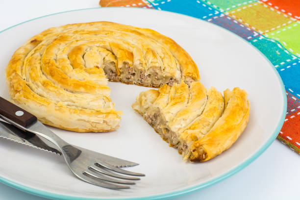istock Burek with meat. Turkish baked goods 669592156