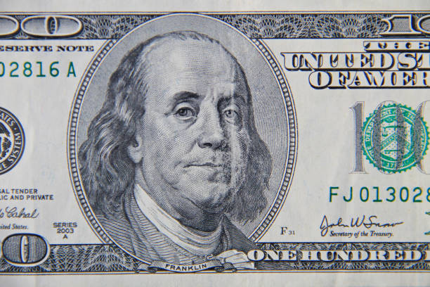 istock Macro shot of one hundred dollars bill 669597290