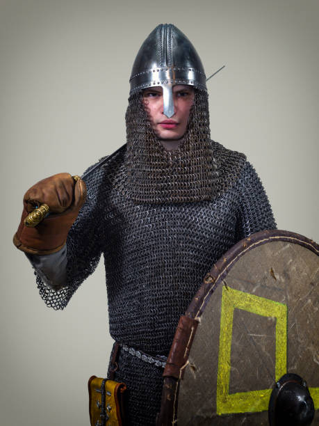 istock Young warrior of the early middle ages. 669600404