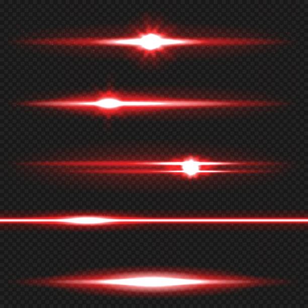 illustrazioni stock, clip art, cartoni animati e icone di tendenza di pacchetto raggi laser rossi - energy exploding laser abstract