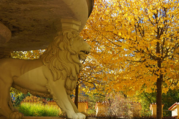 istock lion sculpture, Autumn in Bavaria, Germany 669604102