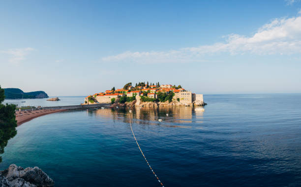 istock Island of Sveti Stefan. Panoramic shot 669604280