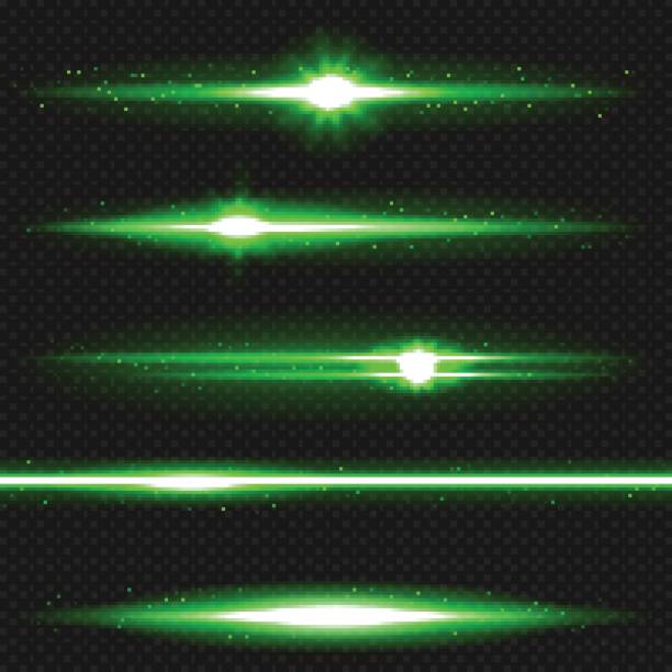ilustrações, clipart, desenhos animados e ícones de pacote de feixes de laser verde - energy exploding laser abstract