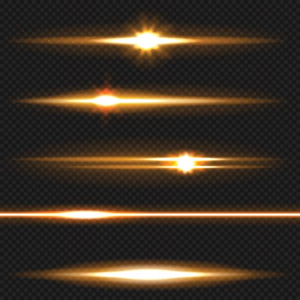 orange laserstrahlen pack - in a row flash stock-grafiken, -clipart, -cartoons und -symbole