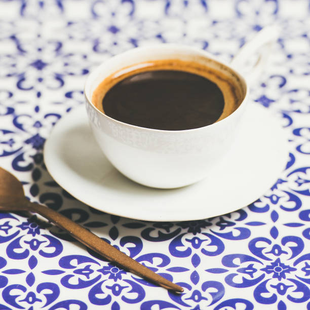istock Cup of black Turkish or Eastern style coffee, selective focus 669614368