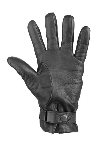 istock Men's black leather gloves 669620926