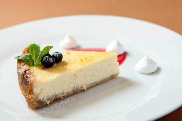 istock Piece of cheesecake on a plate 669627744