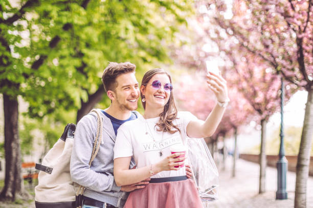 Young couple spending time together in the city