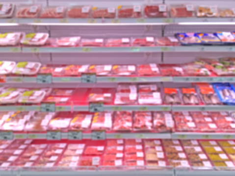 Supermarket shelf defocus background