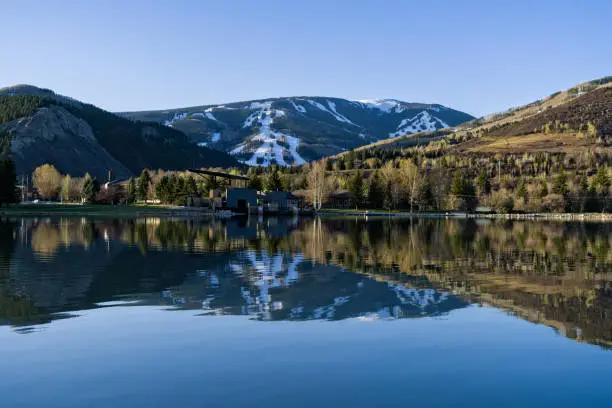 Photo of Beaver Creek Reflected in Nottingham Lake Avon Colorado