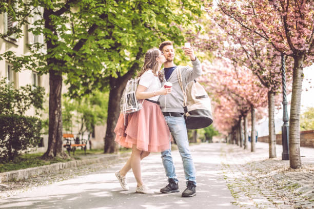 Young couple spending time together in the city