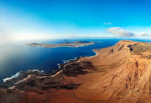 La Graciosa island panorama, Lanzarote, Canary islands, Spain