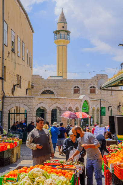 markt-szene in nazareth - nazareth israel stock-fotos und bilder