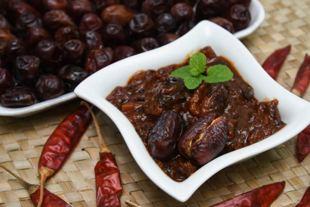 Home made hot sweet and spicy date pickle