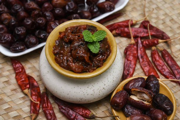 istock Home made hot sweet and spicy date pickle 669644934