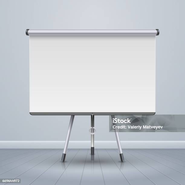 Whiteboard Projector Presentation Screen Vector Illustration Stock ...