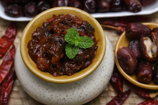 istock Home made hot sweet and spicy date pickle 669645272