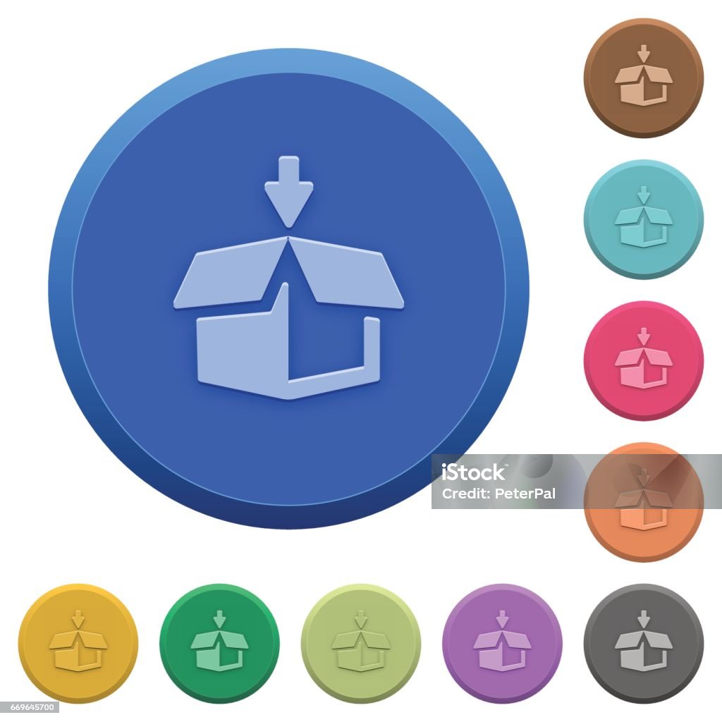 Embossed Button Icon Embossed Pack Buttons Stock Illustration - Download Image Now ...